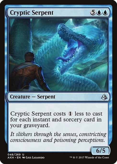 Cryptic Serpent, carta Magic di tipo Creature — Serpent illustrata da Lius Lasahido
