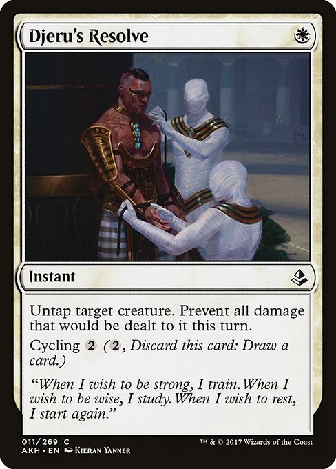 Djeru's Resolve, carta Magic di tipo Instant illustrata da Kieran Yanner