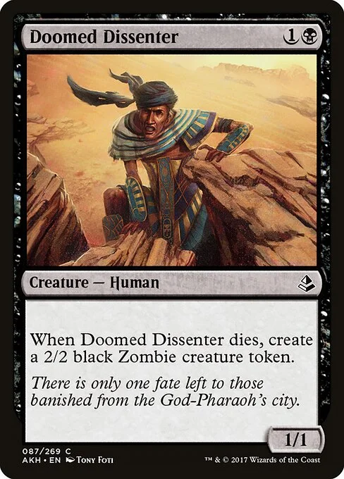 Doomed Dissenter, carta Magic di tipo Creature — Human illustrata da Tony Foti