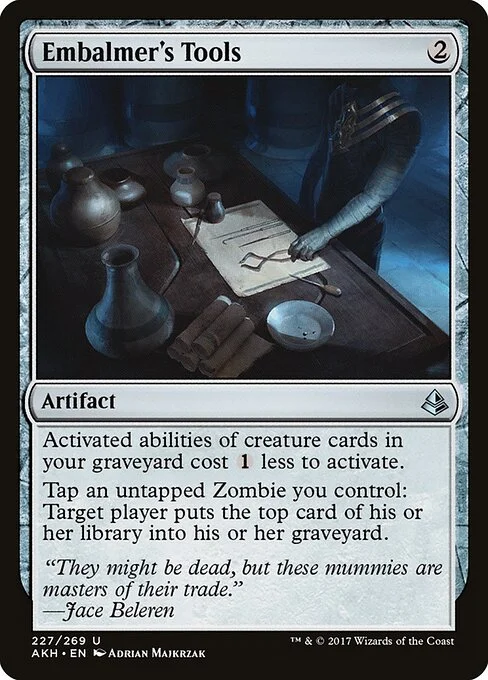 Embalmer's Tools, carta Magic di tipo Artifact illustrata da Adrian Majkrzak