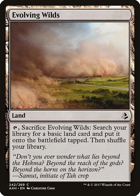 Evolving Wilds, carta Magic di tipo Land illustrata da Christine Choi