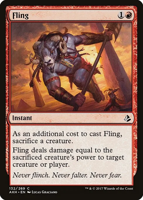 Fling, carta Magic di tipo Instant illustrata da Lucas Graciano