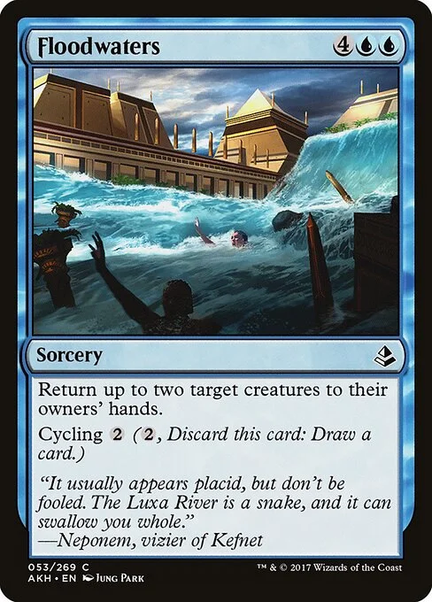 Floodwaters, carta Magic di tipo Sorcery illustrata da Jung Park