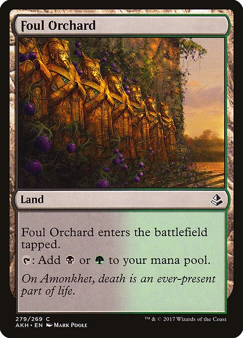Foul Orchard, carta Magic di tipo Land illustrata da Mark Poole