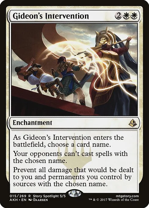 Gideon's Intervention, carta Magic di tipo Enchantment illustrata da Daarken