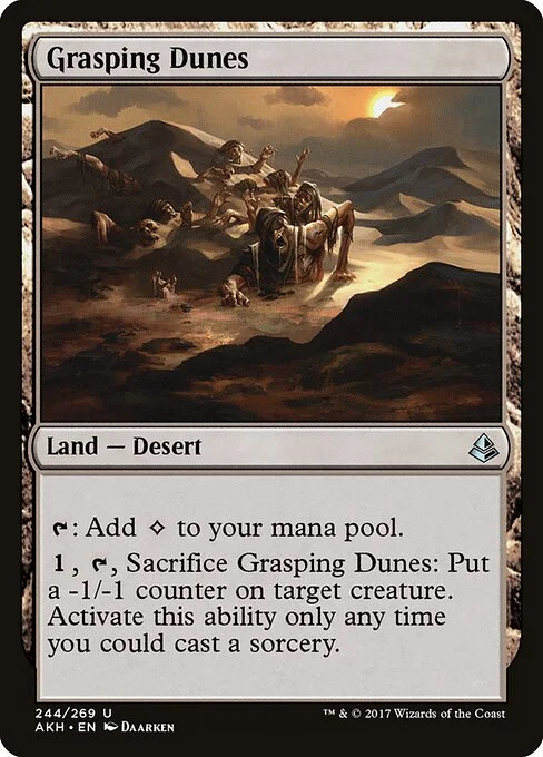 Grasping Dunes, carta Magic di tipo Land — Desert illustrata da Daarken