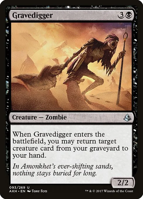 Gravedigger, carta Magic di tipo Creature — Zombie illustrata da Tony Foti