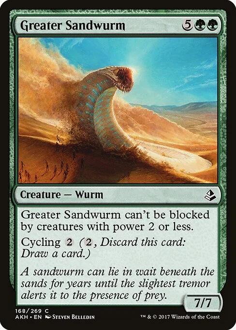 Greater Sandwurm, carta Magic di tipo Creature — Wurm illustrata da Steven Belledin