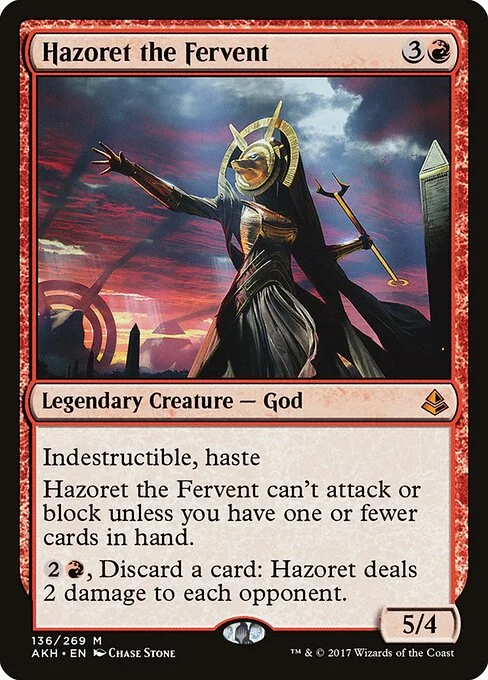 Hazoret the Fervent, carta Magic di tipo Legendary Creature — God illustrata da Chase Stone