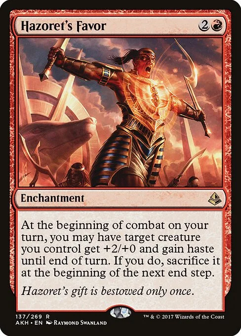Hazoret's Favor, carta Magic di tipo Enchantment illustrata da Raymond Swanland