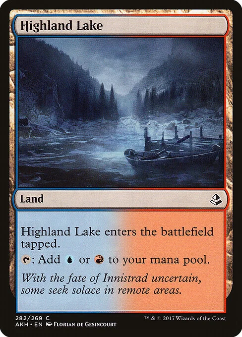 Highland Lake, carta Magic di tipo Land illustrata da Florian de Gesincourt