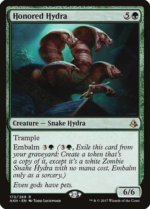 Honored Hydra, carta Magic di tipo Creature — Snake Hydra illustrata da Todd Lockwood