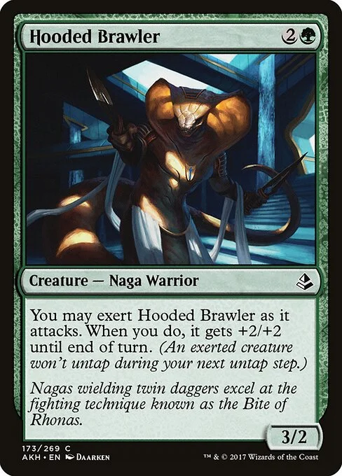Hooded Brawler, carta Magic di tipo Creature — Snake Warrior illustrata da Daarken