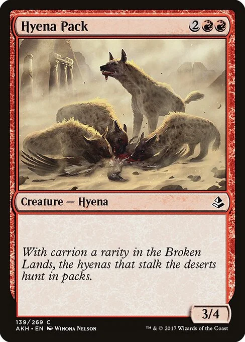 Hyena Pack, carta Magic di tipo Creature — Hyena illustrata da Winona Nelson