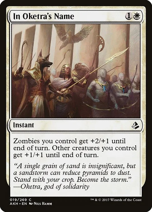 In Oketra's Name, carta Magic di tipo Instant illustrata da Nils Hamm