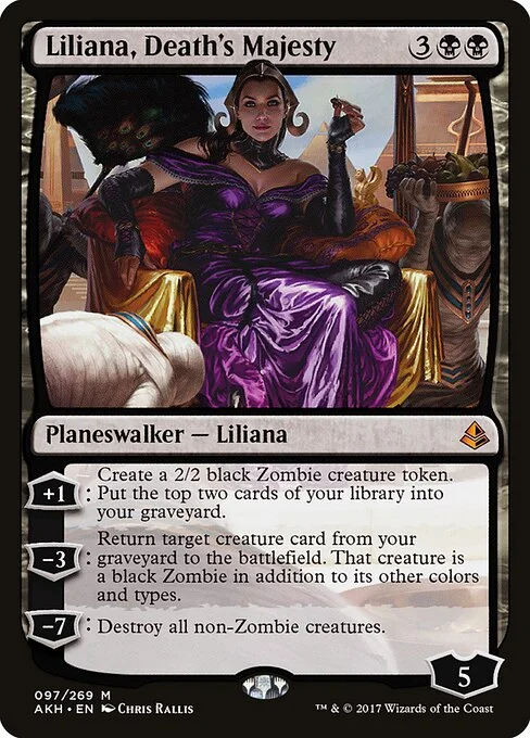 Liliana, Death's Majesty, carta Magic di tipo Legendary Planeswalker — Liliana illustrata da Chris Rallis