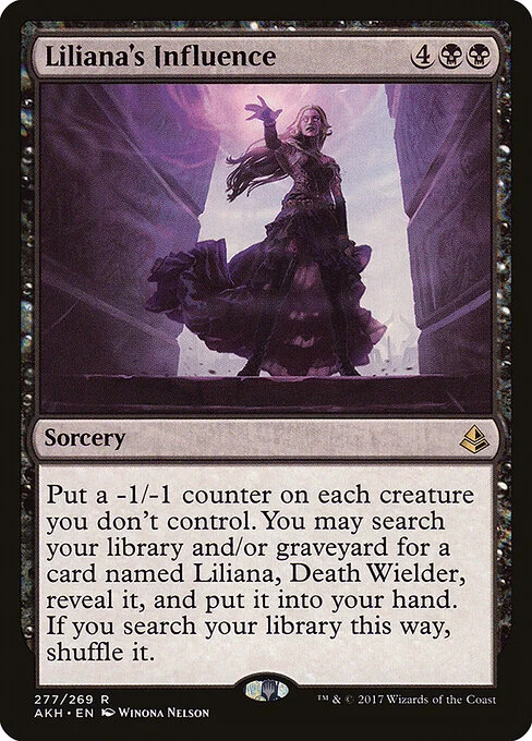 Liliana's Influence, carta Magic di tipo Sorcery illustrata da Winona Nelson