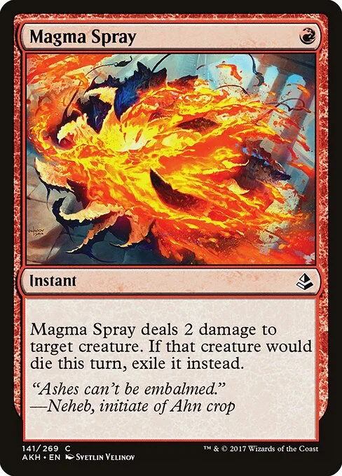 Magma Spray, carta Magic di tipo Instant illustrata da Svetlin Velinov