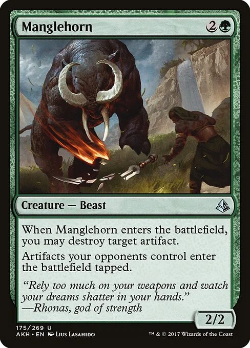 Manglehorn, carta Magic di tipo Creature — Beast illustrata da Lius Lasahido