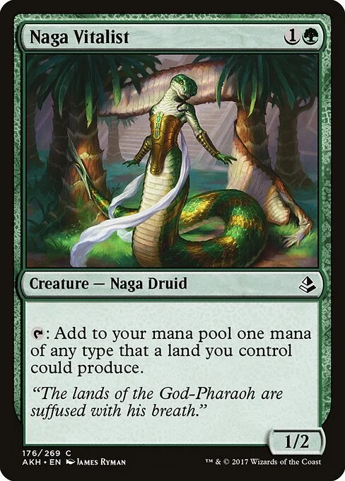 Naga Vitalist, carta Magic di tipo Creature — Snake Druid illustrata da James Ryman