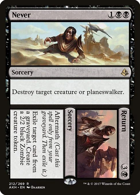 Never // Return, carta Magic di tipo Sorcery // Sorcery illustrata da Daarken