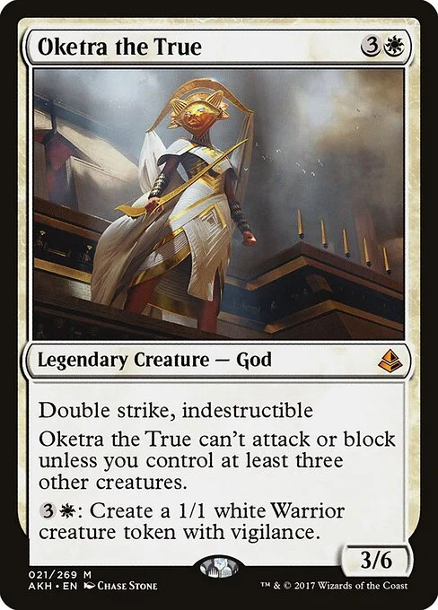 Oketra the True, carta Magic di tipo Legendary Creature — God illustrata da Chase Stone