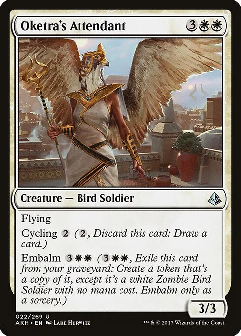 Oketra's Attendant, carta Magic di tipo Creature — Bird Soldier illustrata da Lake Hurwitz