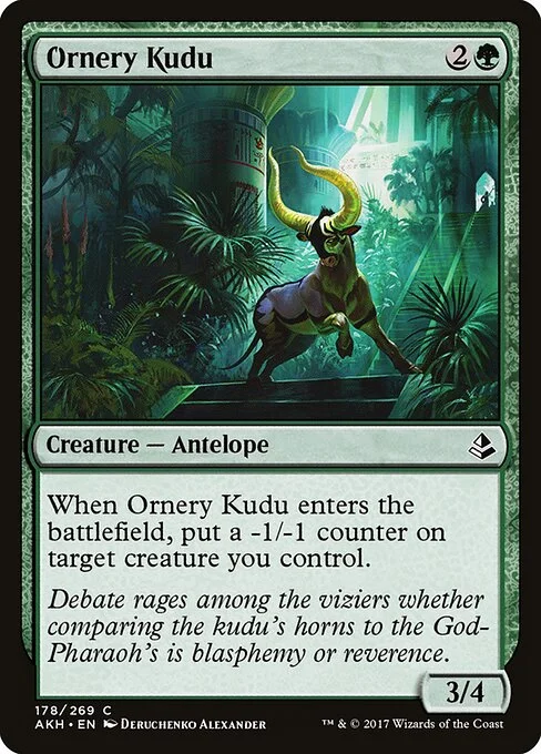 Ornery Kudu, carta Magic di tipo Creature — Antelope illustrata da Deruchenko Alexander