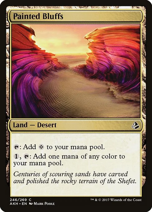 Painted Bluffs, carta Magic di tipo Land — Desert illustrata da Mark Poole