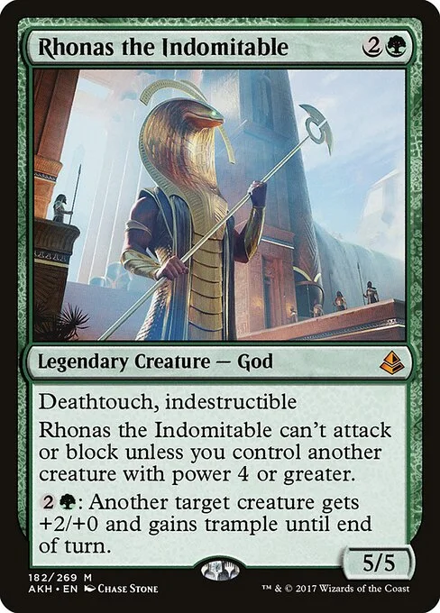 Rhonas the Indomitable, carta Magic di tipo Legendary Creature — God illustrata da Chase Stone