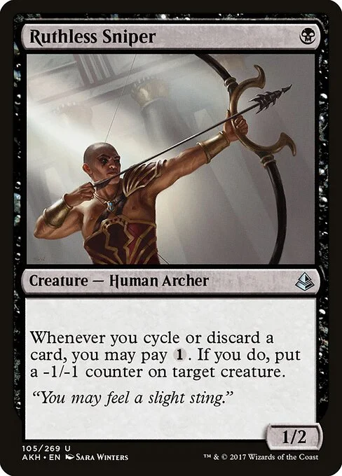 Ruthless Sniper, carta Magic di tipo Creature — Human Archer illustrata da Sara Winters
