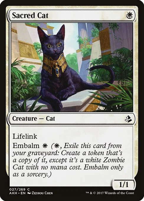 Sacred Cat, carta Magic di tipo Creature — Cat illustrata da Zezhou Chen