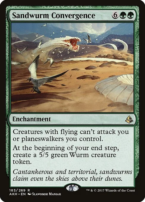 Sandwurm Convergence, carta Magic di tipo Enchantment illustrata da Slawomir Maniak