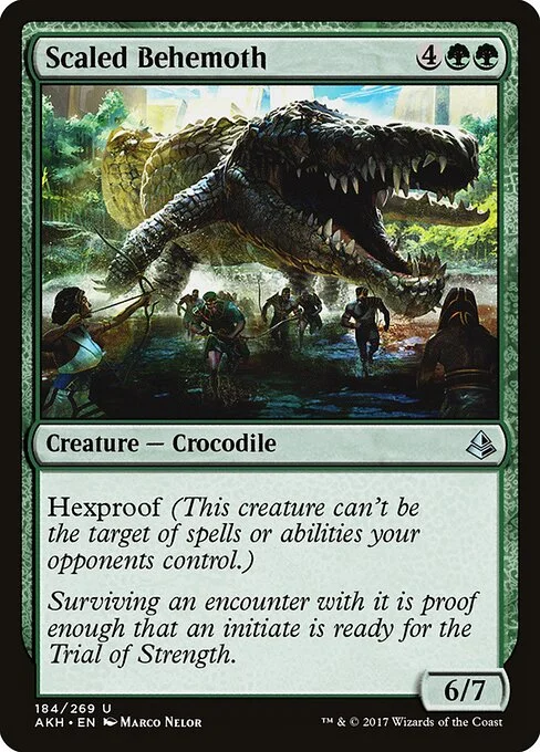 Scaled Behemoth, carta Magic di tipo Creature — Crocodile illustrata da Marco Nelor