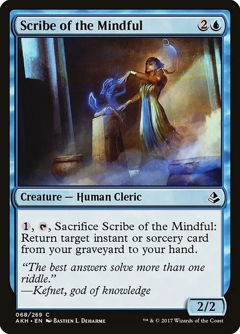Scribe of the Mindful, carta Magic di tipo Creature — Human Cleric illustrata da Bastien L. Deharme
