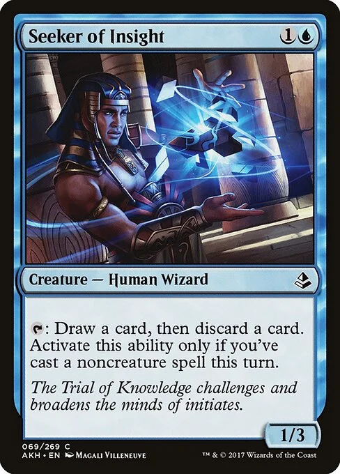 Seeker of Insight, carta Magic di tipo Creature — Human Wizard illustrata da Magali Villeneuve