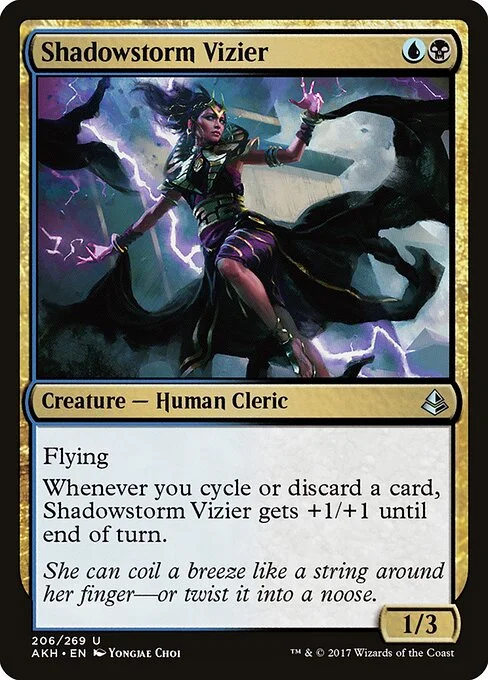 Shadowstorm Vizier, carta Magic di tipo Creature — Human Cleric illustrata da Yongjae Choi