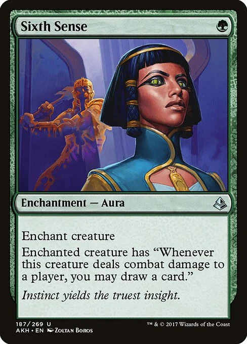 Sixth Sense, carta Magic di tipo Enchantment — Aura illustrata da Zoltan Boros