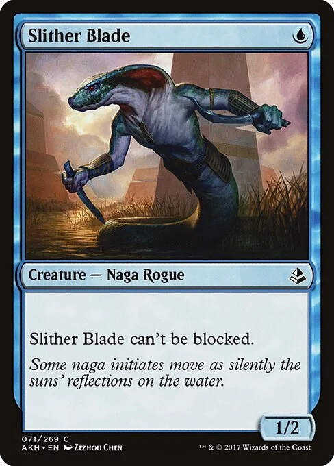 Slither Blade, carta Magic di tipo Creature — Snake Rogue illustrata da Zezhou Chen