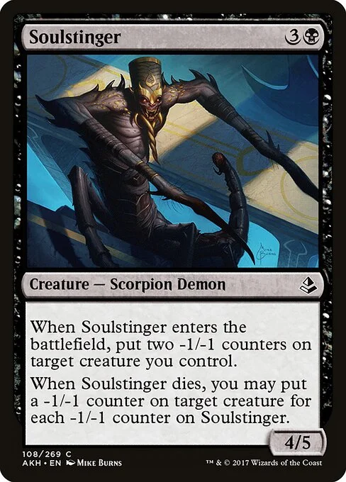 Soulstinger, carta Magic di tipo Creature — Scorpion Demon illustrata da Mike Burns