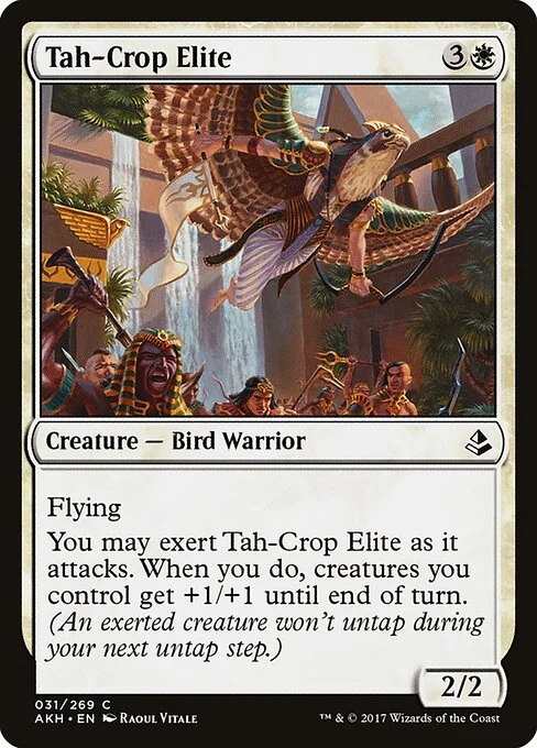 Tah-Crop Elite, carta Magic di tipo Creature — Bird Warrior illustrata da Raoul Vitale