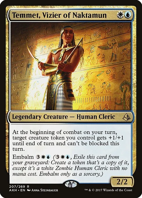 Temmet, Vizier of Naktamun, carta Magic di tipo Legendary Creature — Human Cleric illustrata da Anna Steinbauer