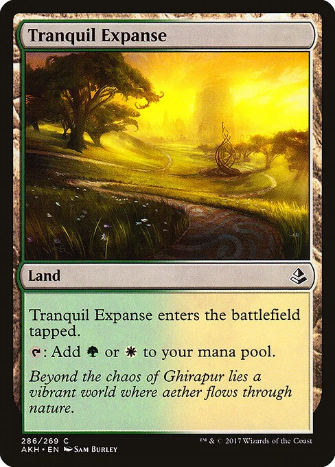 Tranquil Expanse, carta Magic di tipo Land illustrata da Sam Burley