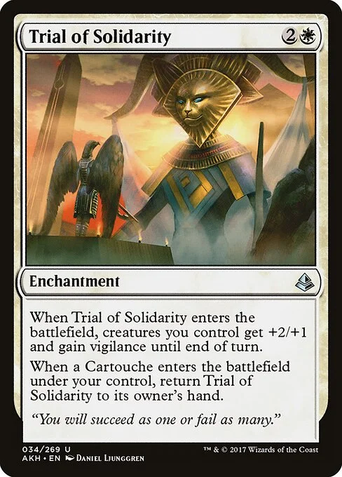 Trial of Solidarity, carta Magic di tipo Enchantment illustrata da Daniel Ljunggren