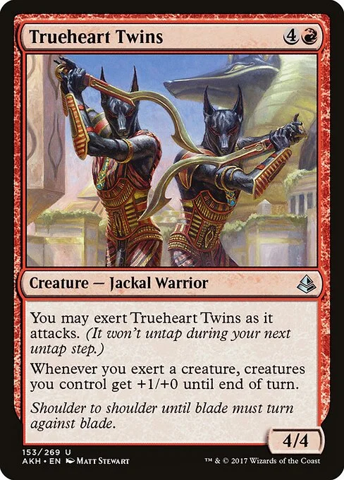 Trueheart Twins, carta Magic di tipo Creature — Jackal Warrior illustrata da Matt Stewart