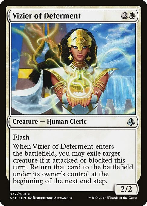 Vizier of Deferment, carta Magic di tipo Creature — Human Cleric illustrata da Deruchenko Alexander
