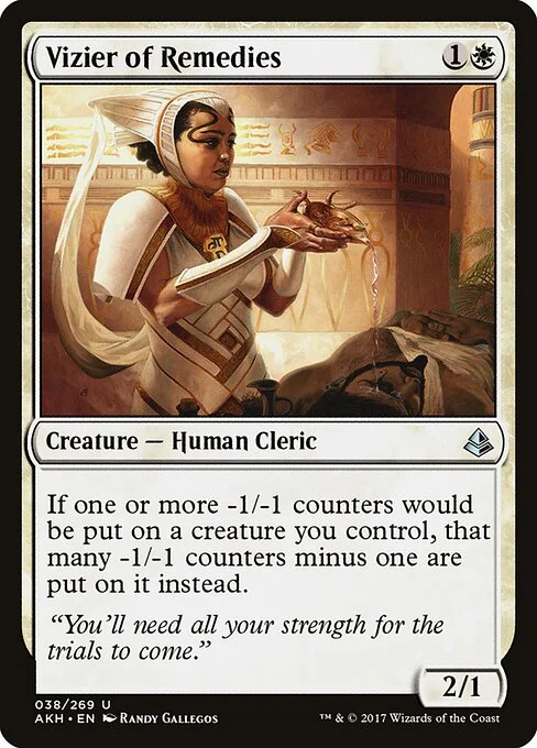 Vizier of Remedies, carta Magic di tipo Creature — Human Cleric illustrata da Randy Gallegos