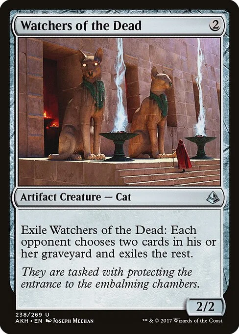 Watchers of the Dead, carta Magic di tipo Artifact Creature — Cat illustrata da Joseph Meehan