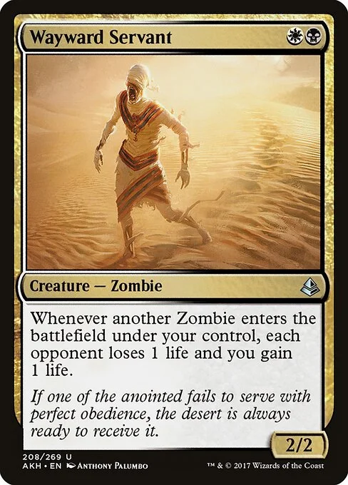 Wayward Servant, carta Magic di tipo Creature — Zombie illustrata da Anthony Palumbo