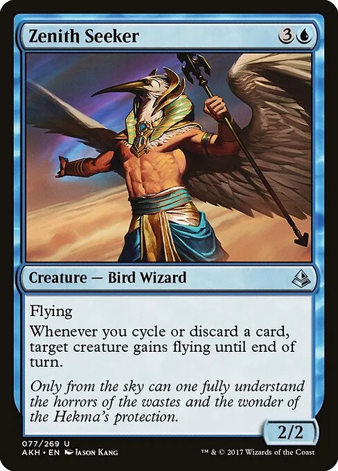 Zenith Seeker, carta Magic di tipo Creature — Bird Wizard illustrata da Jason Kang
